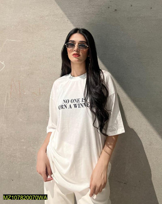 1 Pc Women's Stitched Jersey Printed T-Shirt