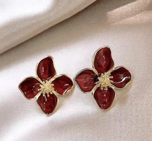 Sunflower Design Gold Plated Earrings